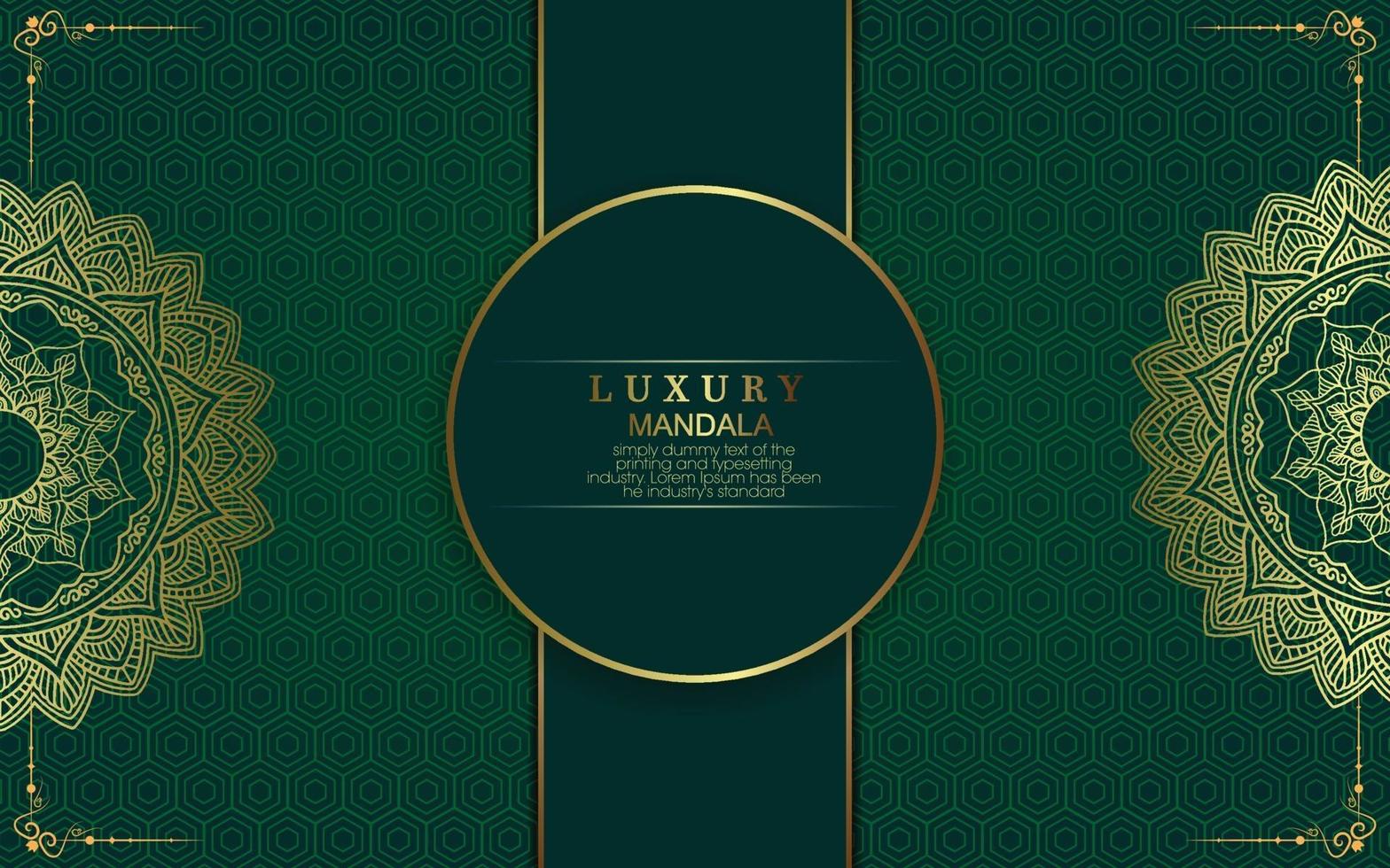 Luxury gold mandala ornate background for wedding invitation vector