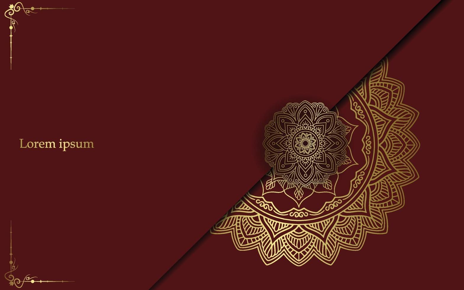 Luxury gold mandala ornate background for wedding invitation vector