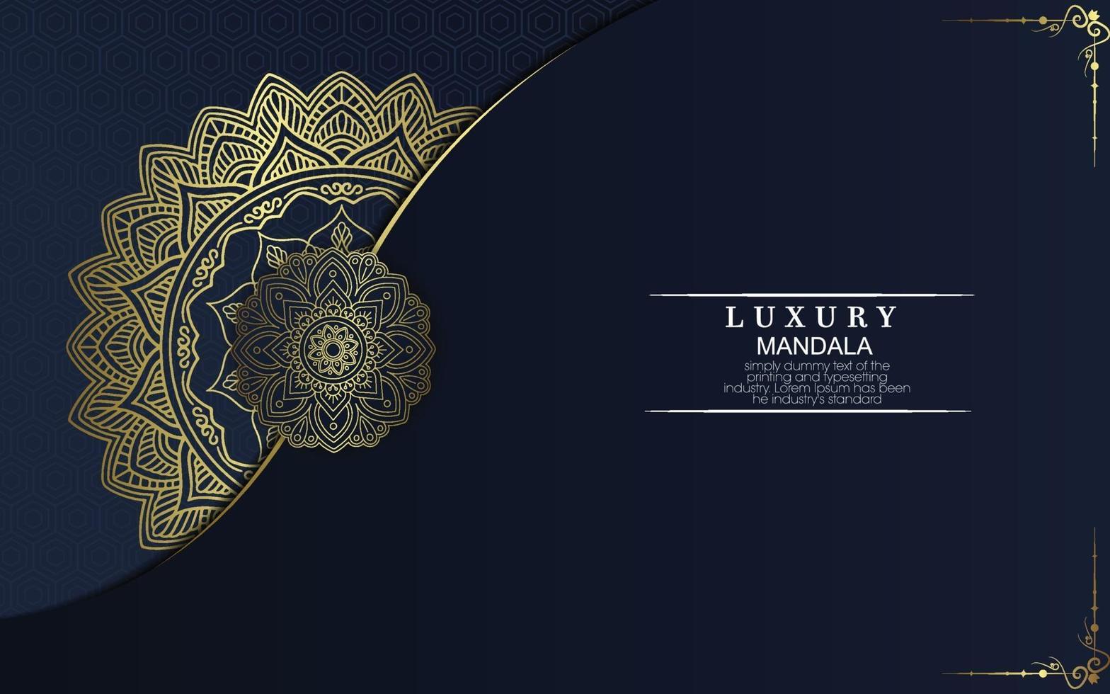 Luxury gold mandala ornate background for wedding invitation vector