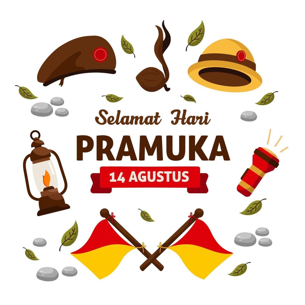 Pramuka Day Elements Set vector