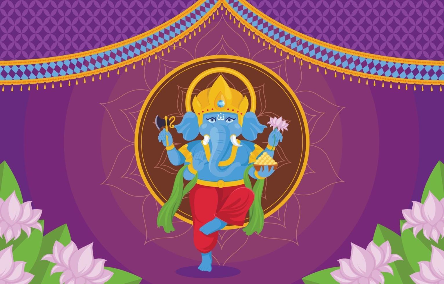 fondo del festival ganesh chaturthi vector