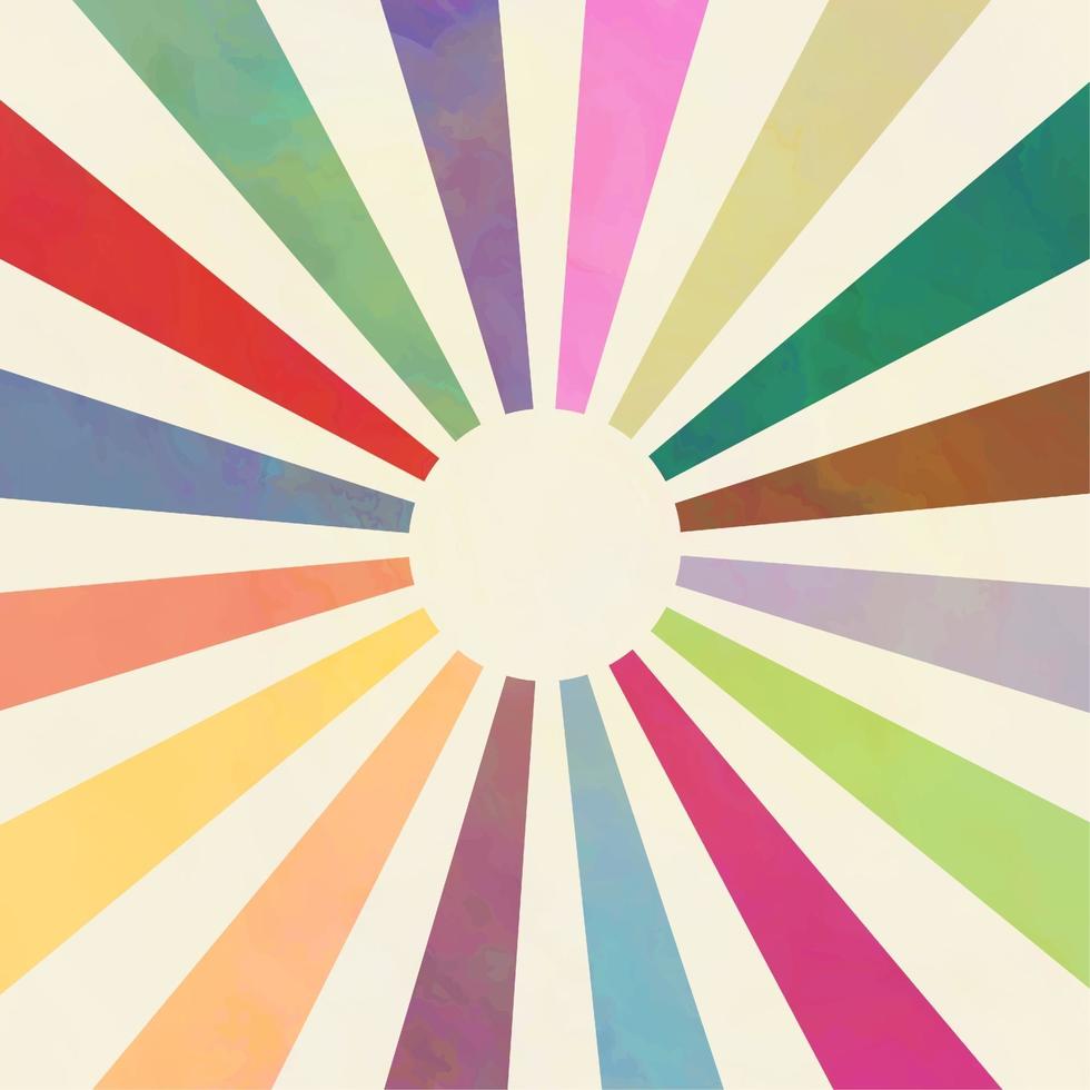 Retro Rainbow Sunny Sunbeams vector