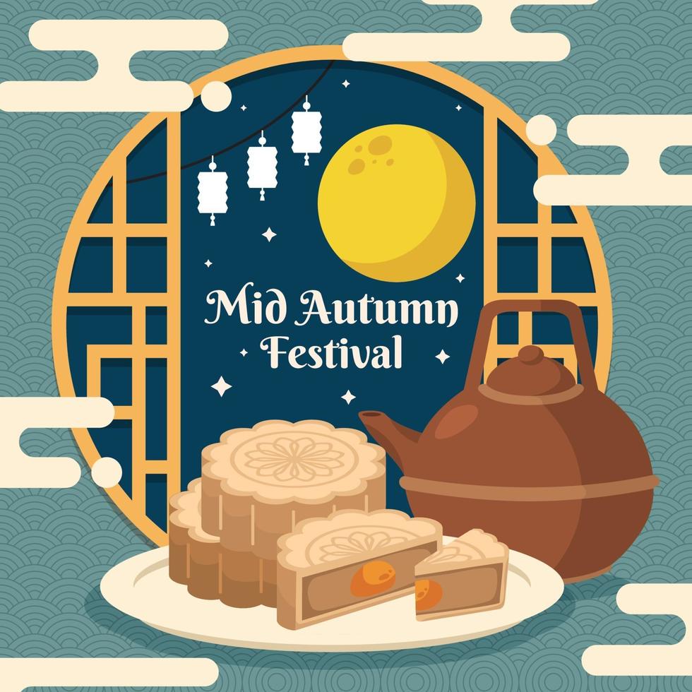 Mid Autumn Festival Background vector