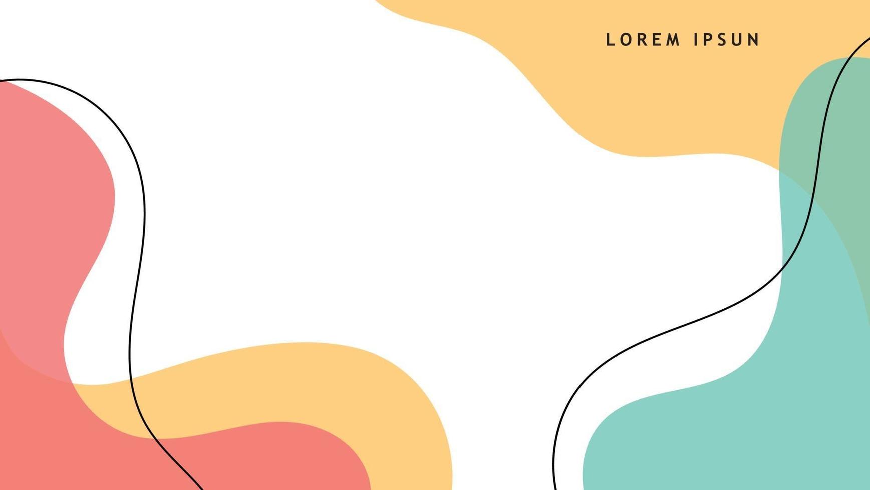Hand drawn minimalist fluid shapes background vector