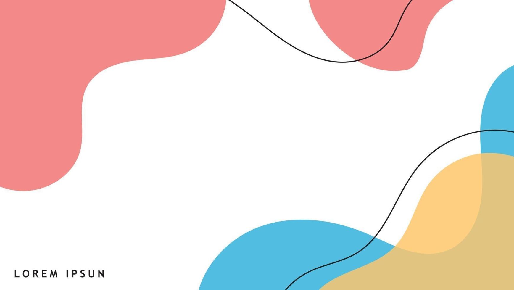 Hand drawn minimalist fluid shapes background vector