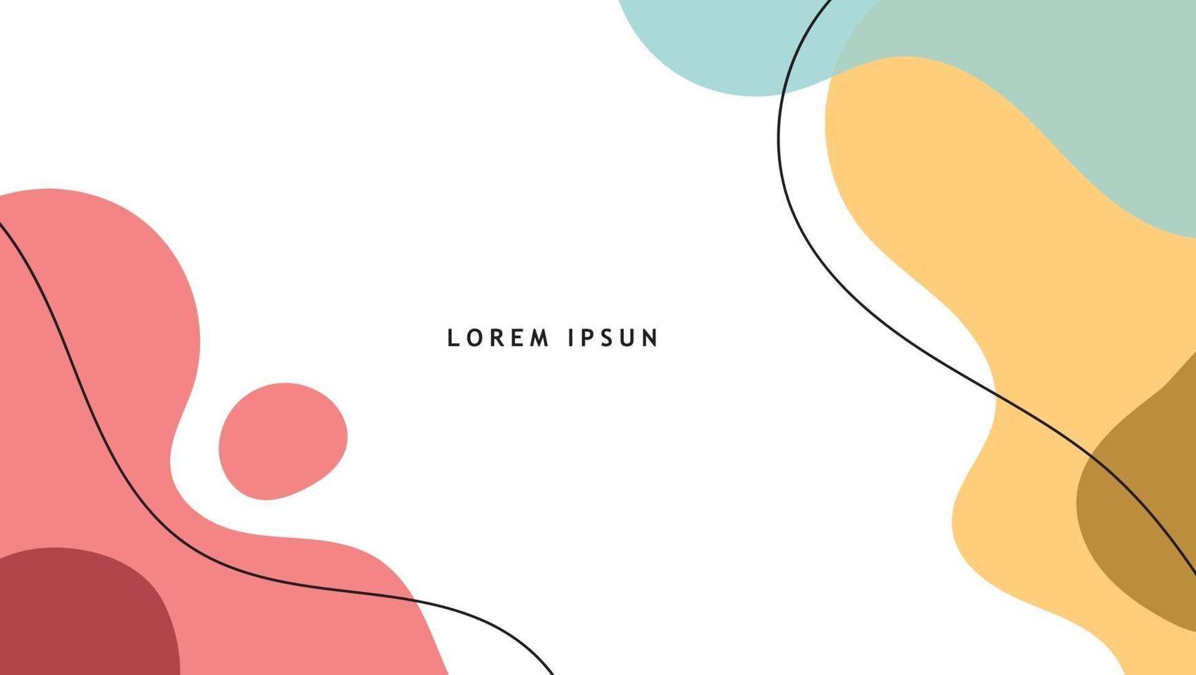 Hand drawn minimalist fluid shapes background vector