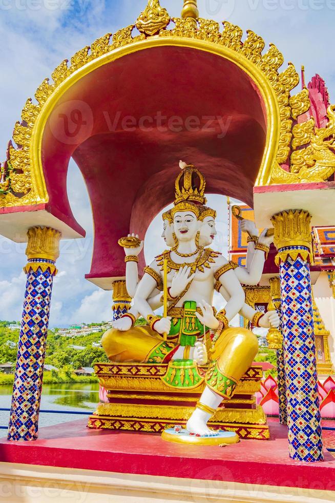 Colorful statues at Wat Plai Laem temple on Koh Samui island, Thailand, 2018 photo