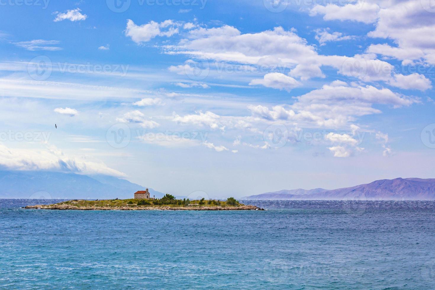 Novi Vinodolski, San Marino island with church in Croatia photo