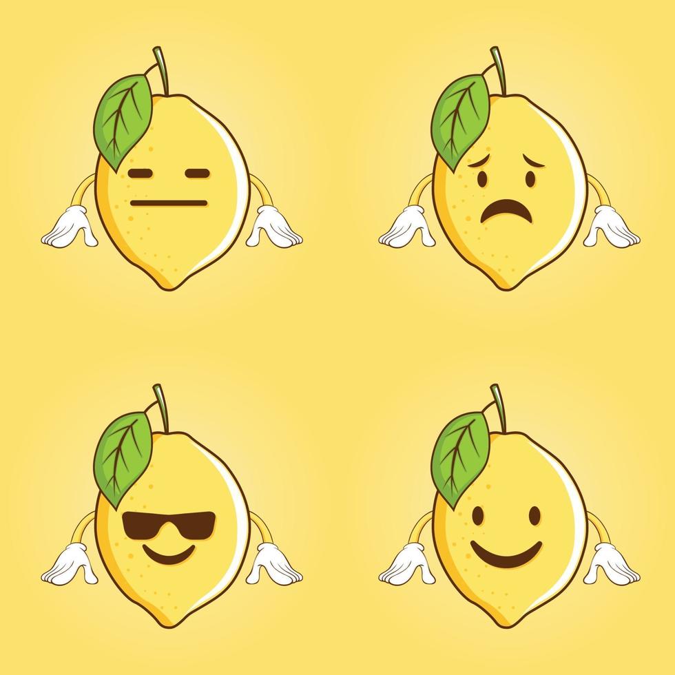 vector de limón. diseño de personajes de limón.