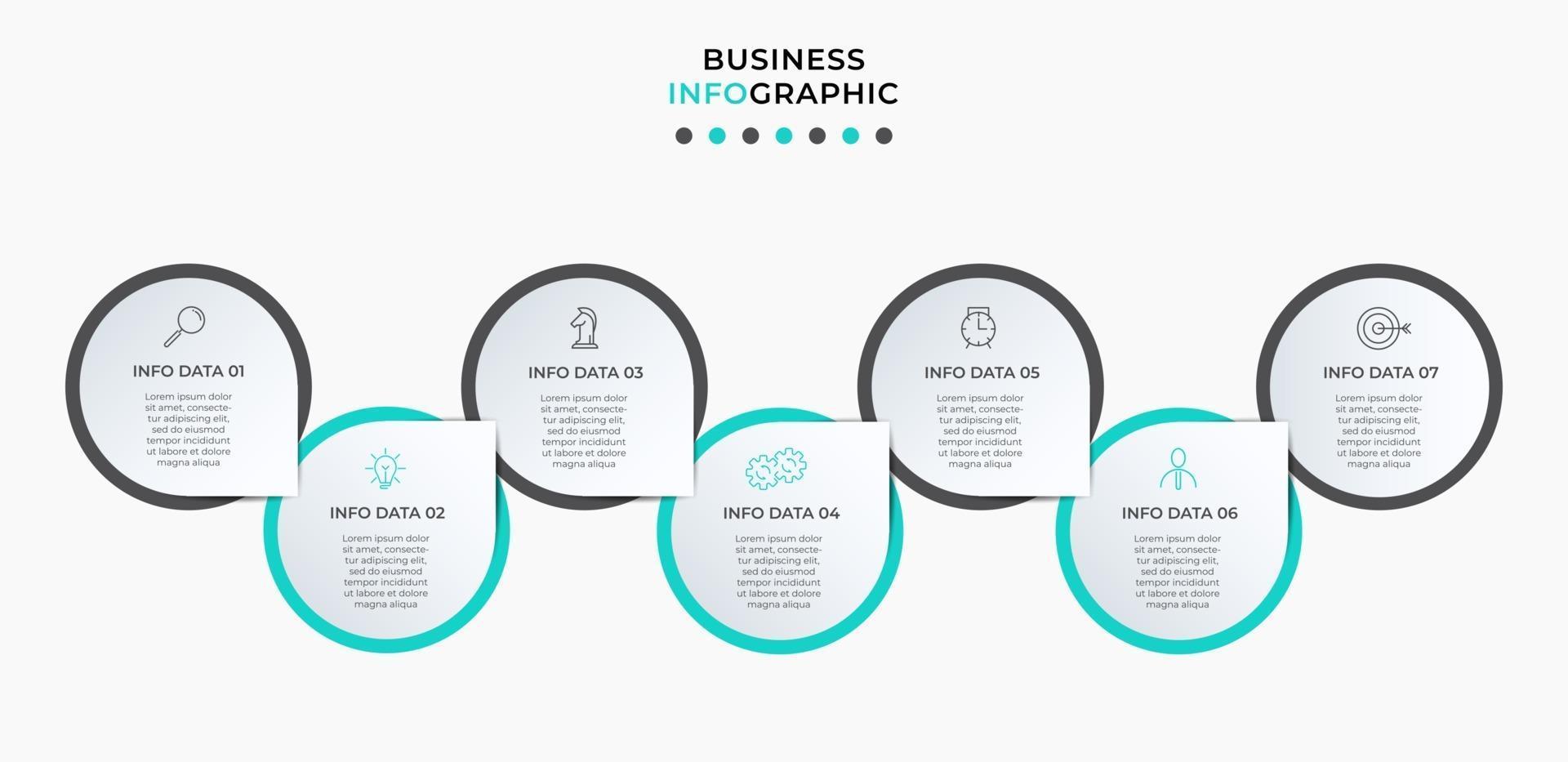 Infographic design template with icons and 7 options or steps vector