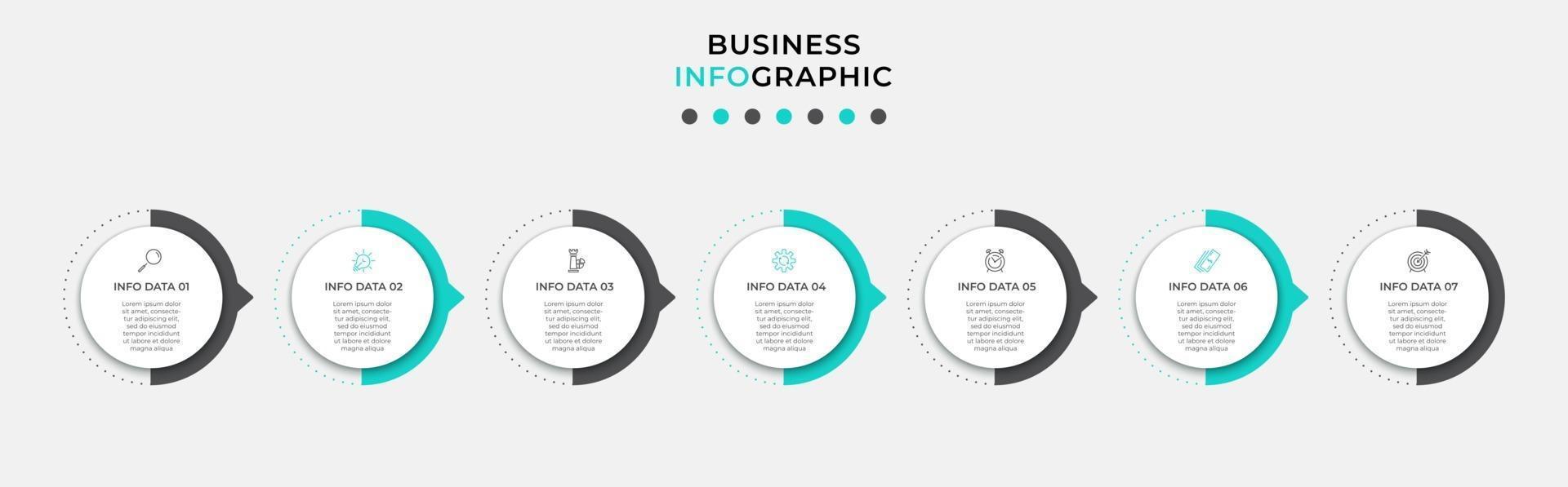 Infographic design template with icons and 7 options or steps vector