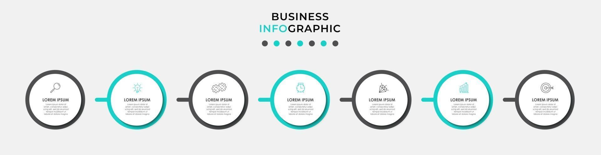 Infographic design template with icons and 7 options or steps vector