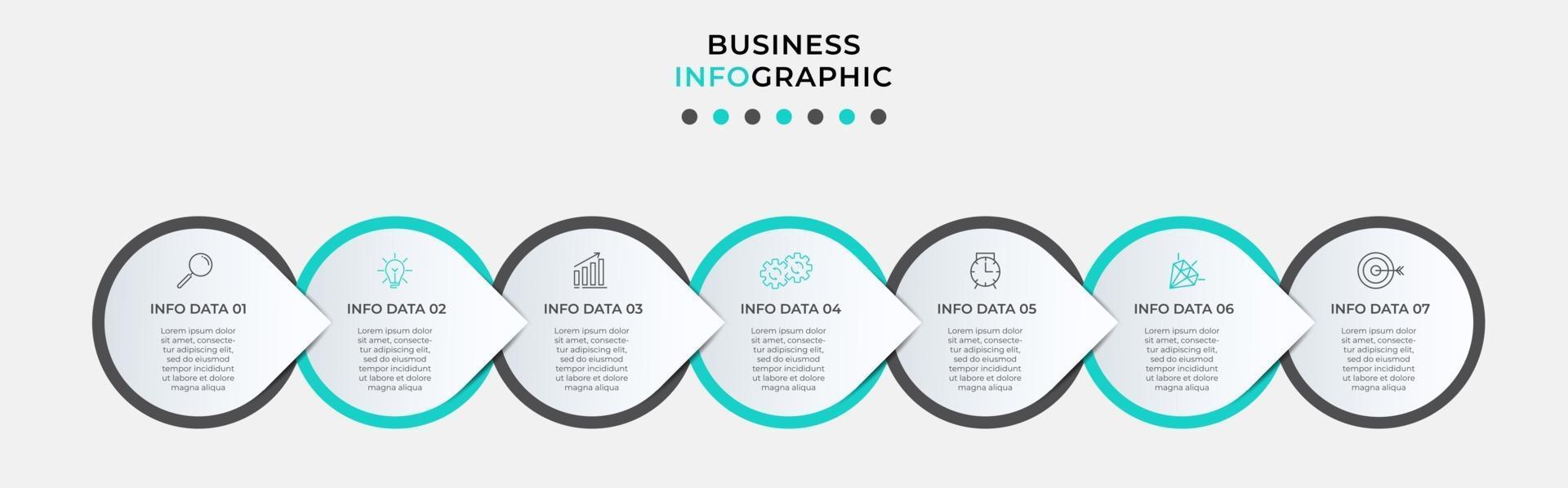 Infographic design template with icons and 7 options or steps vector