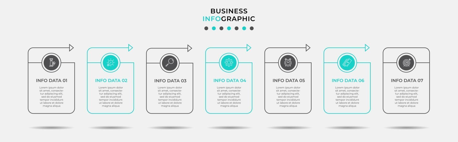 Infographic design template with icons and 7 options or steps vector