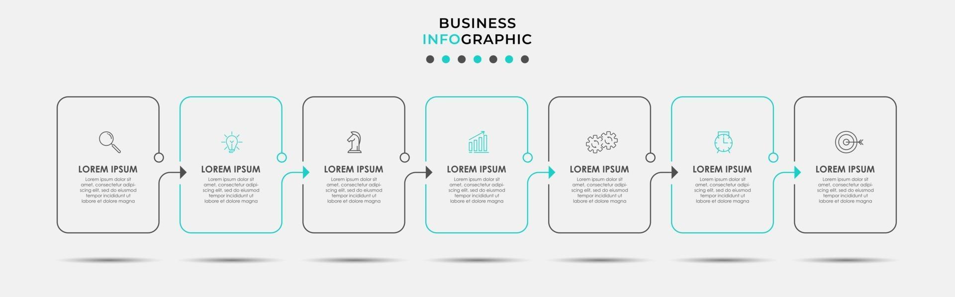Infographic design template with icons and 7 options or steps vector