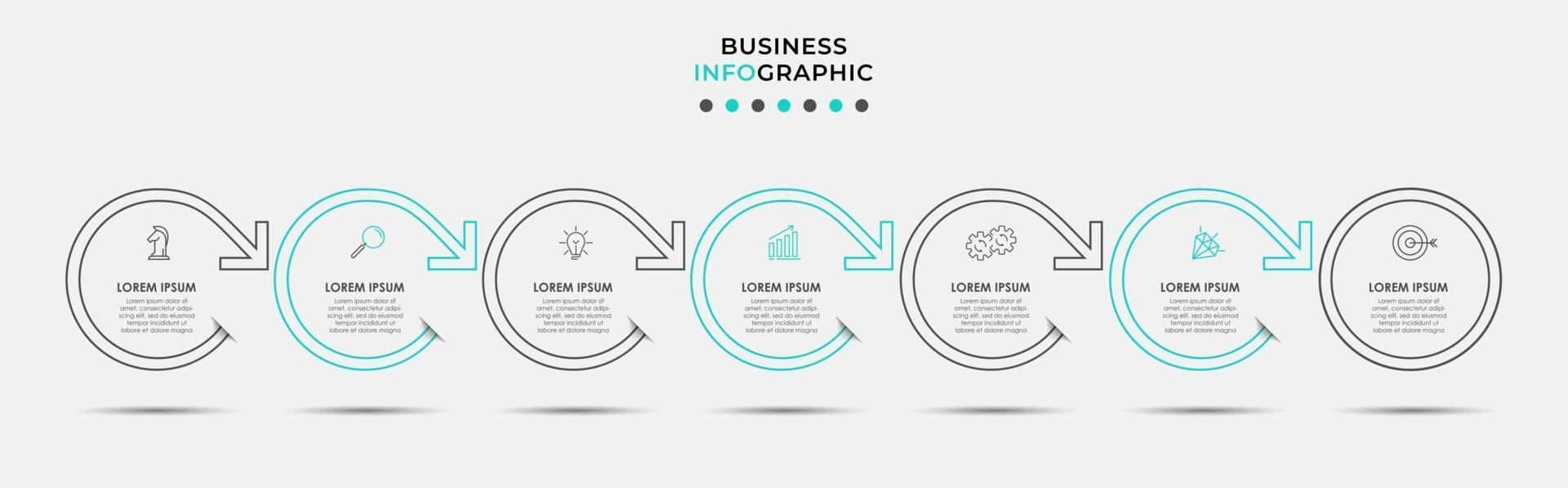 Infographic design template with icons and 7 options or steps vector