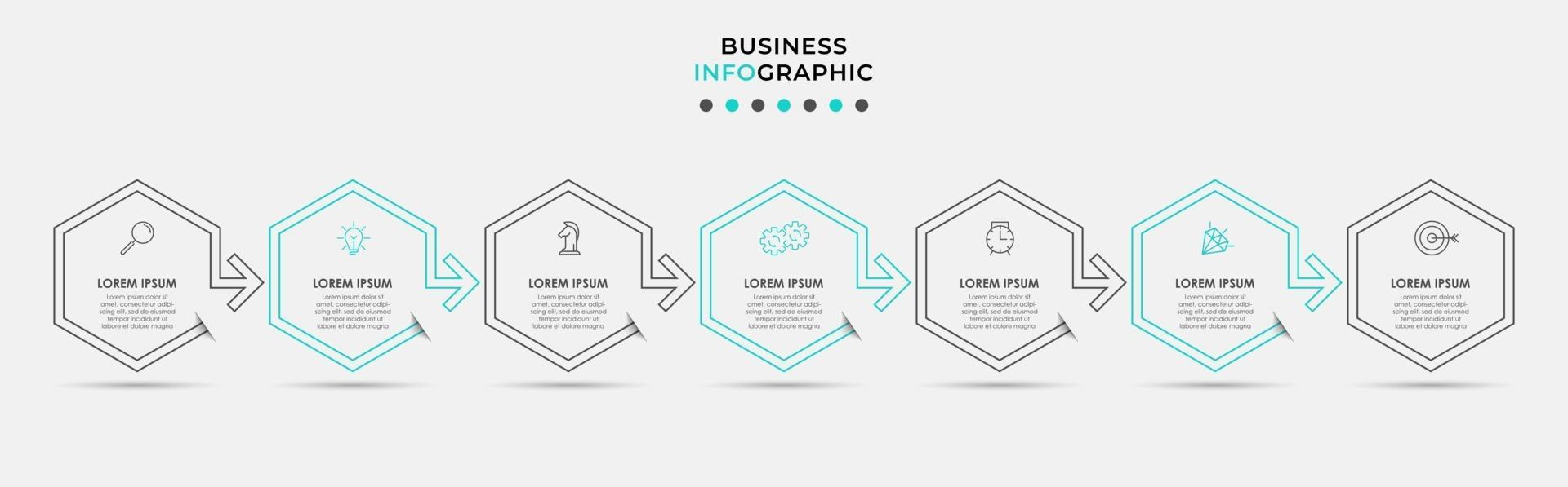 Infographic design template with icons and 7 options or steps vector