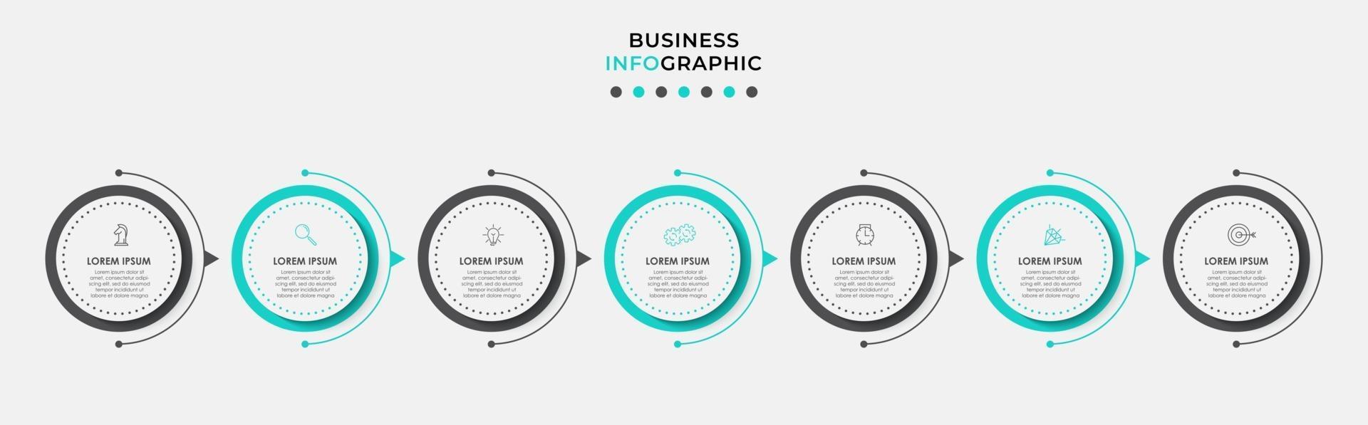Infographic design template with icons and 7 options or steps vector