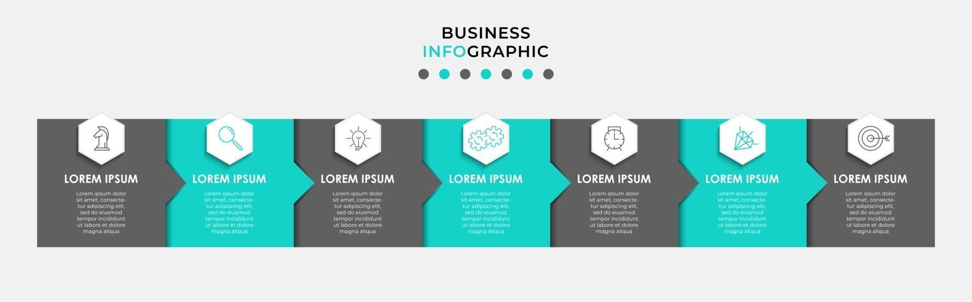 Infographic design template with icons and 7 options or steps vector