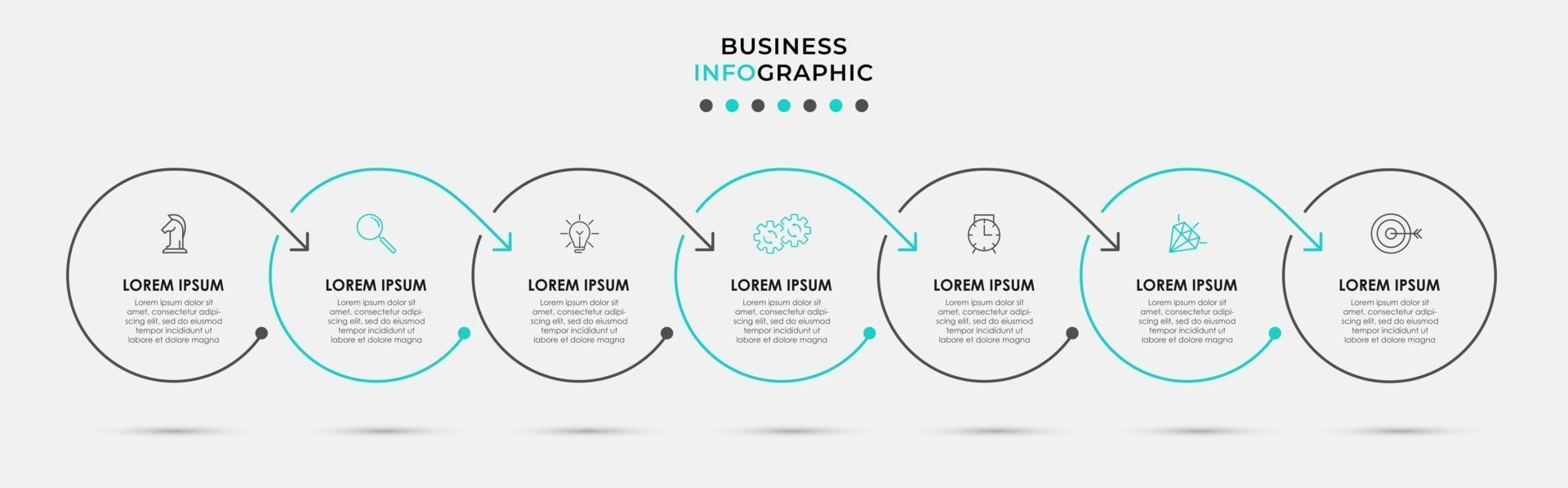 Infographic design template with icons and 7 options or steps vector