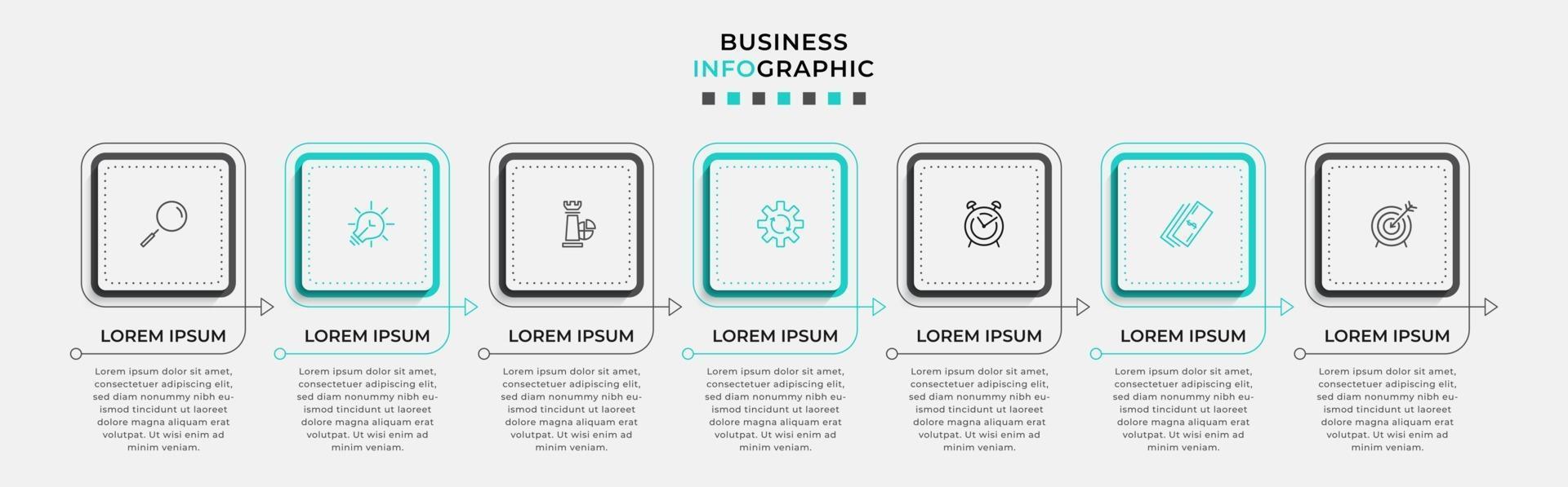 Infographic design template with icons and 7 options or steps vector