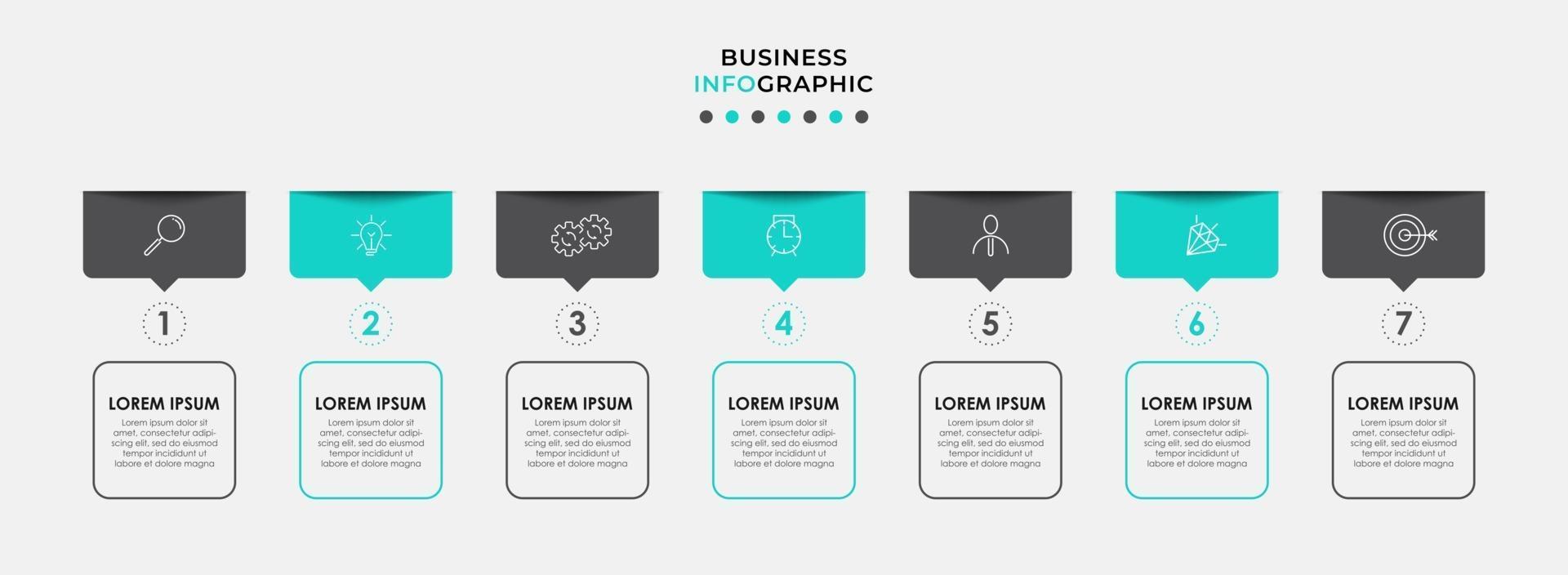 Infographic design template with icons and 7 options or steps vector