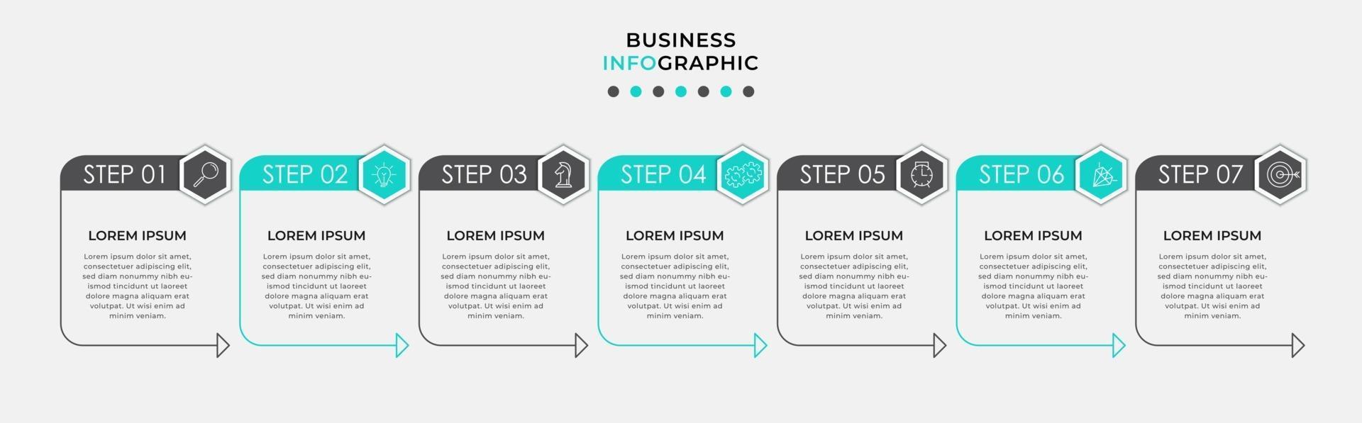 Infographic design template with icons and 7 options or steps vector