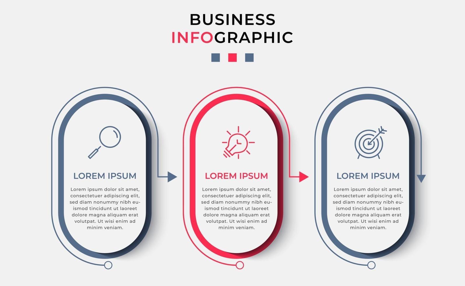 Infographic design template with icons and 3 options or steps vector