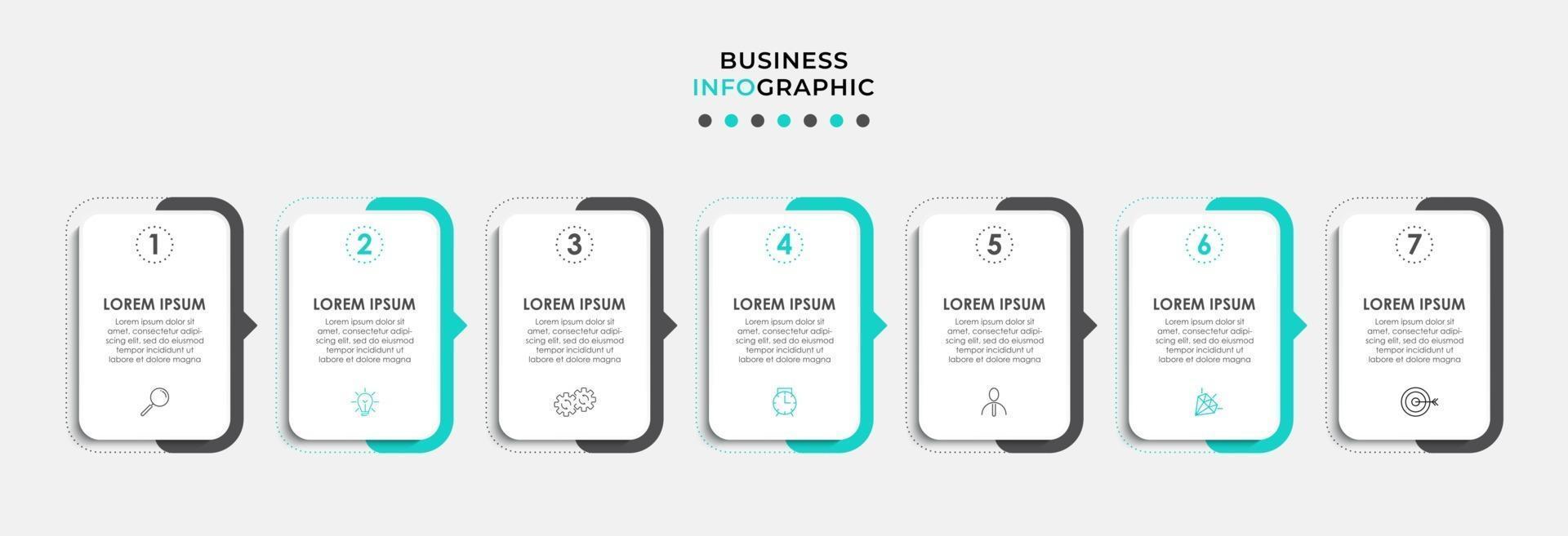 Infographic design template with icons and 7 options or steps vector