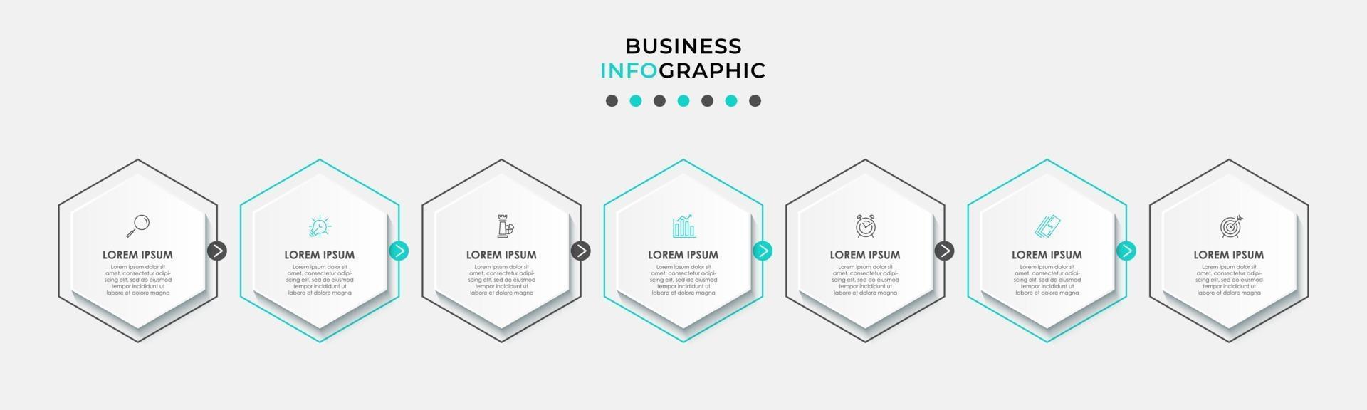 Infographic design template with icons and 7 options or steps vector