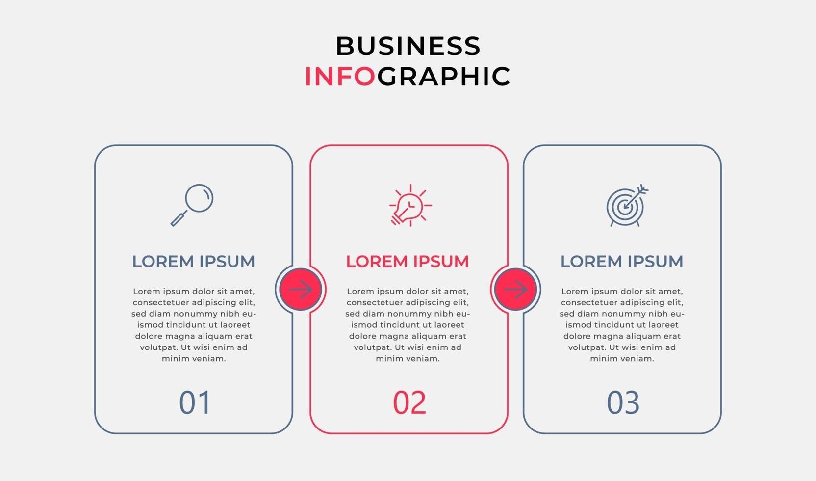 Infographic design template with icons and 3 options or steps vector