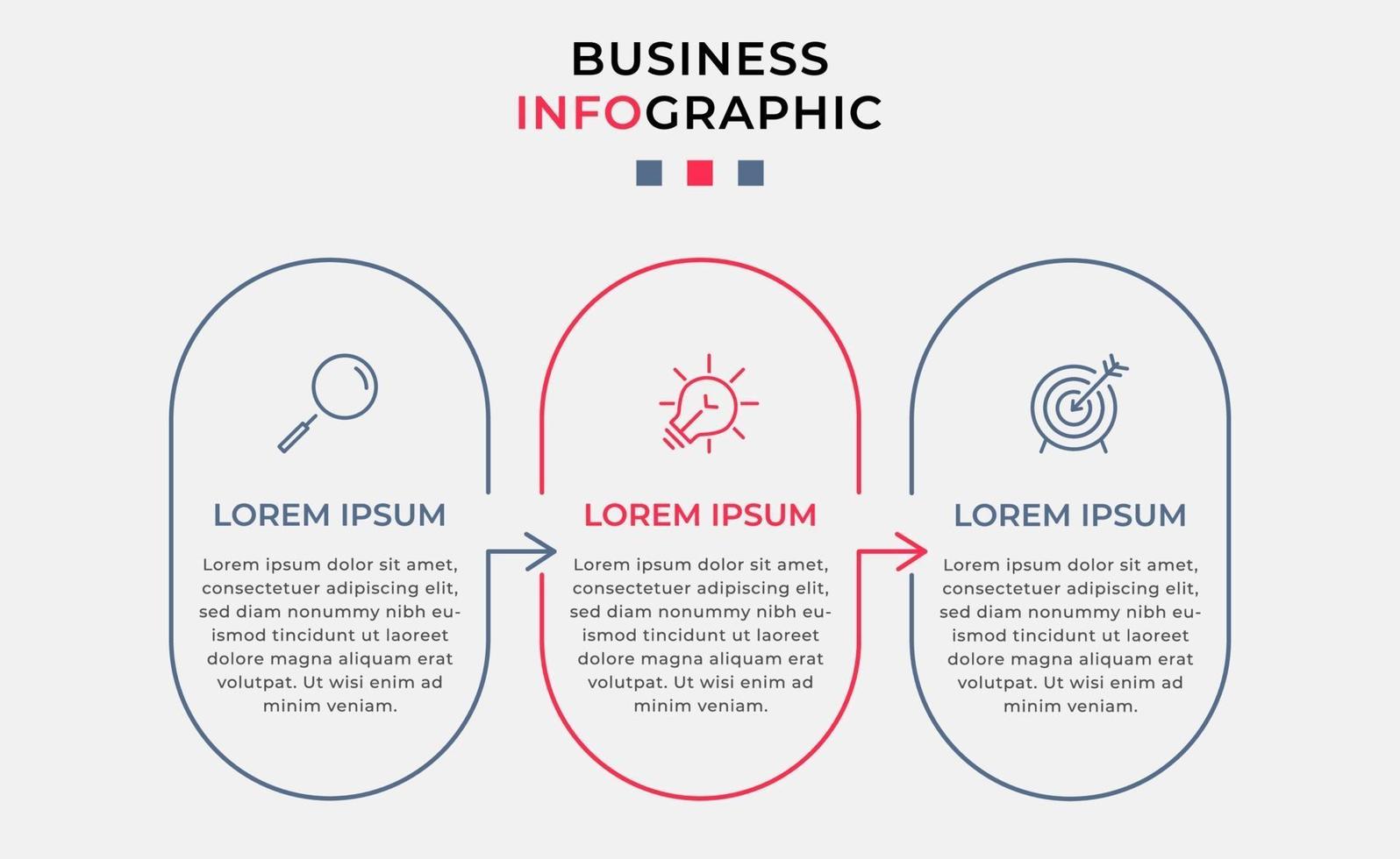Infographic design template with icons and 3 options or steps vector