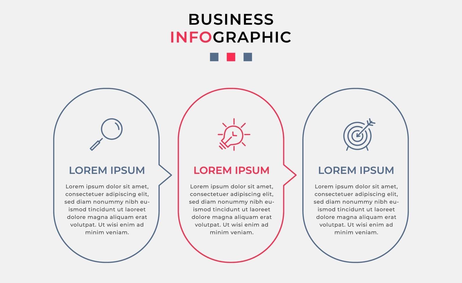 Infographic design template with icons and 3 options or steps vector