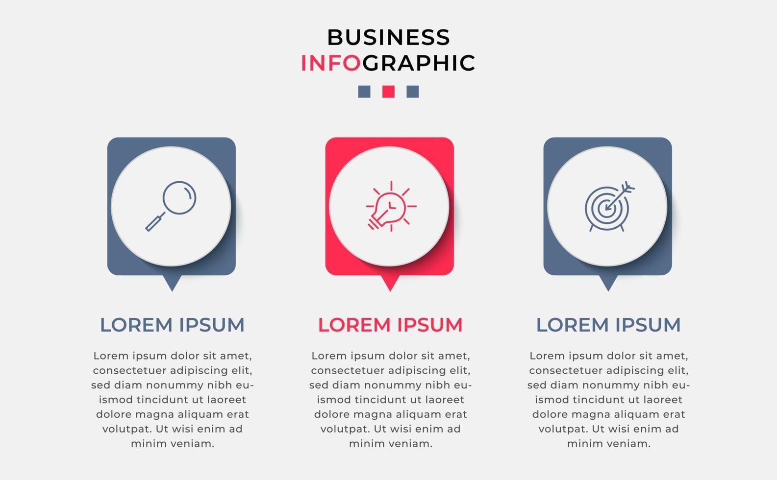 Infographic design template with icons and 3 options or steps vector
