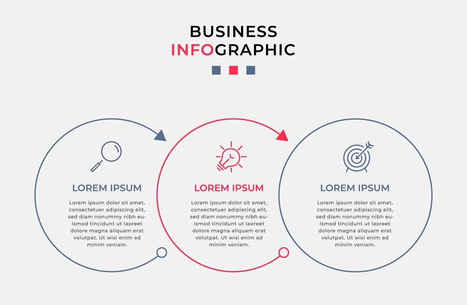 Infographic design template with icons and 3 options or steps vector