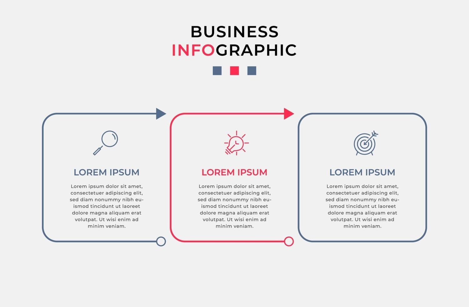 Infographic design template with icons and 3 options or steps vector