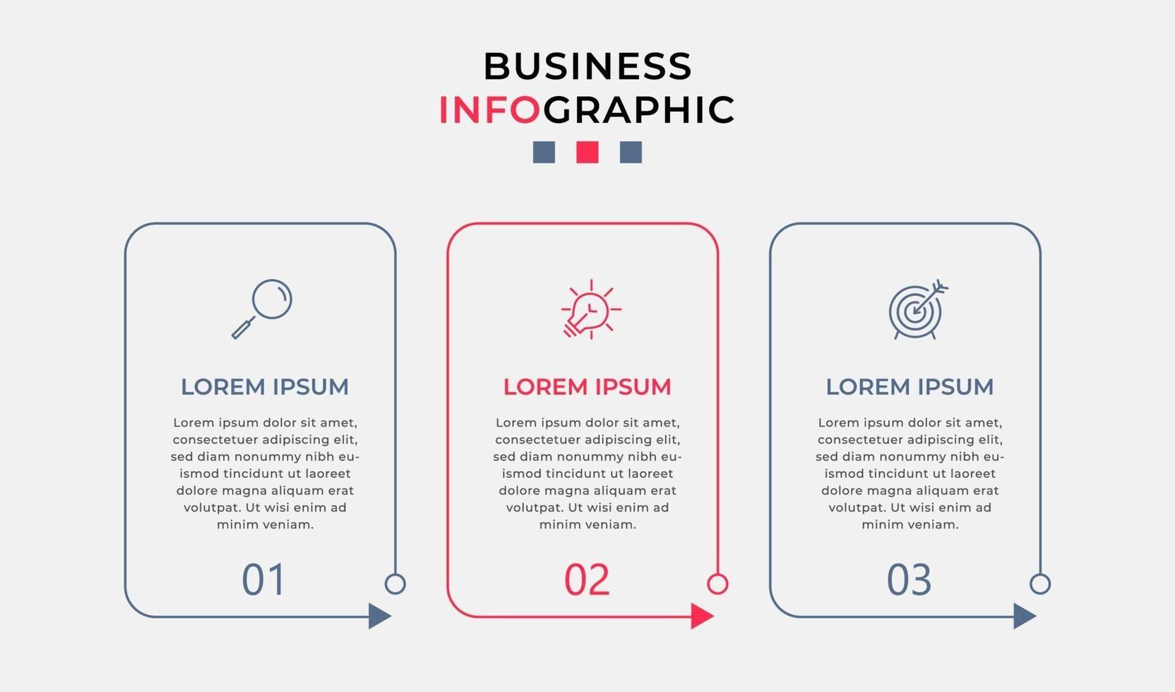 Infographic design template with icons and 3 options or steps vector