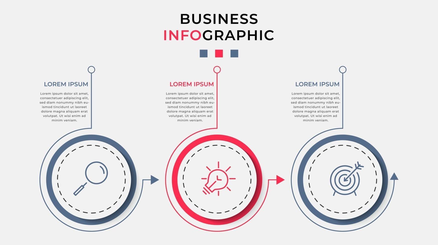 Infographic design template with icons and 3 options or steps vector