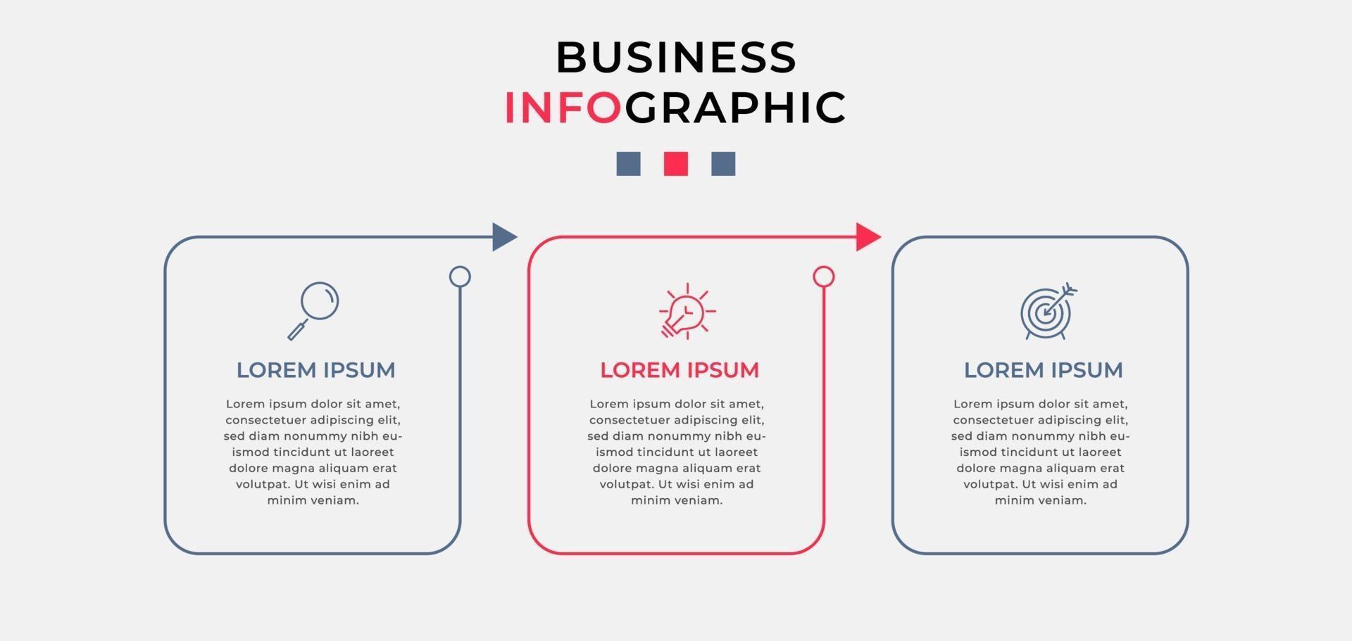 Infographic design template with icons and 3 options or steps vector