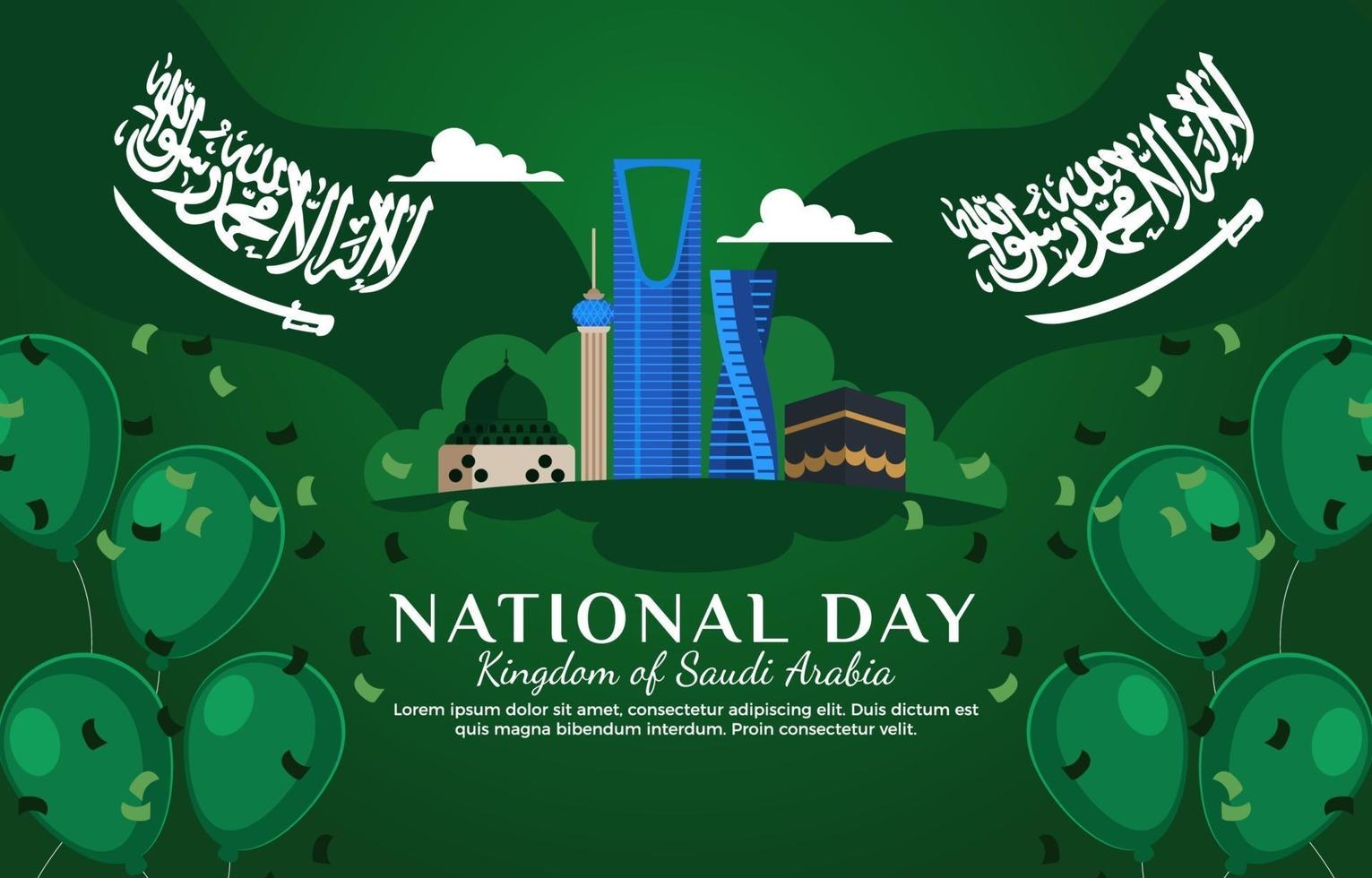 Saudi National Day Celebration Card vector