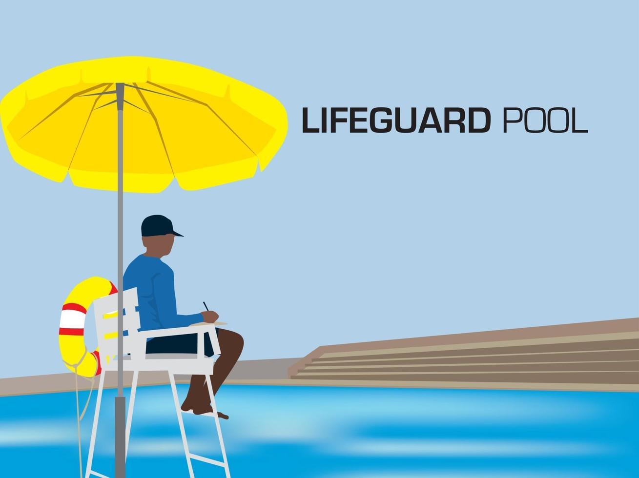 Lifeguard pool on illustration graphic vector