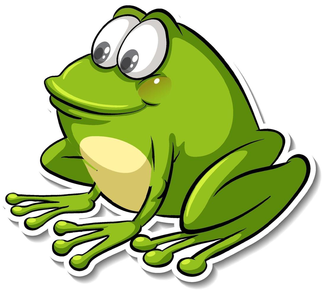 A cute frog cartoon animal sticker vector