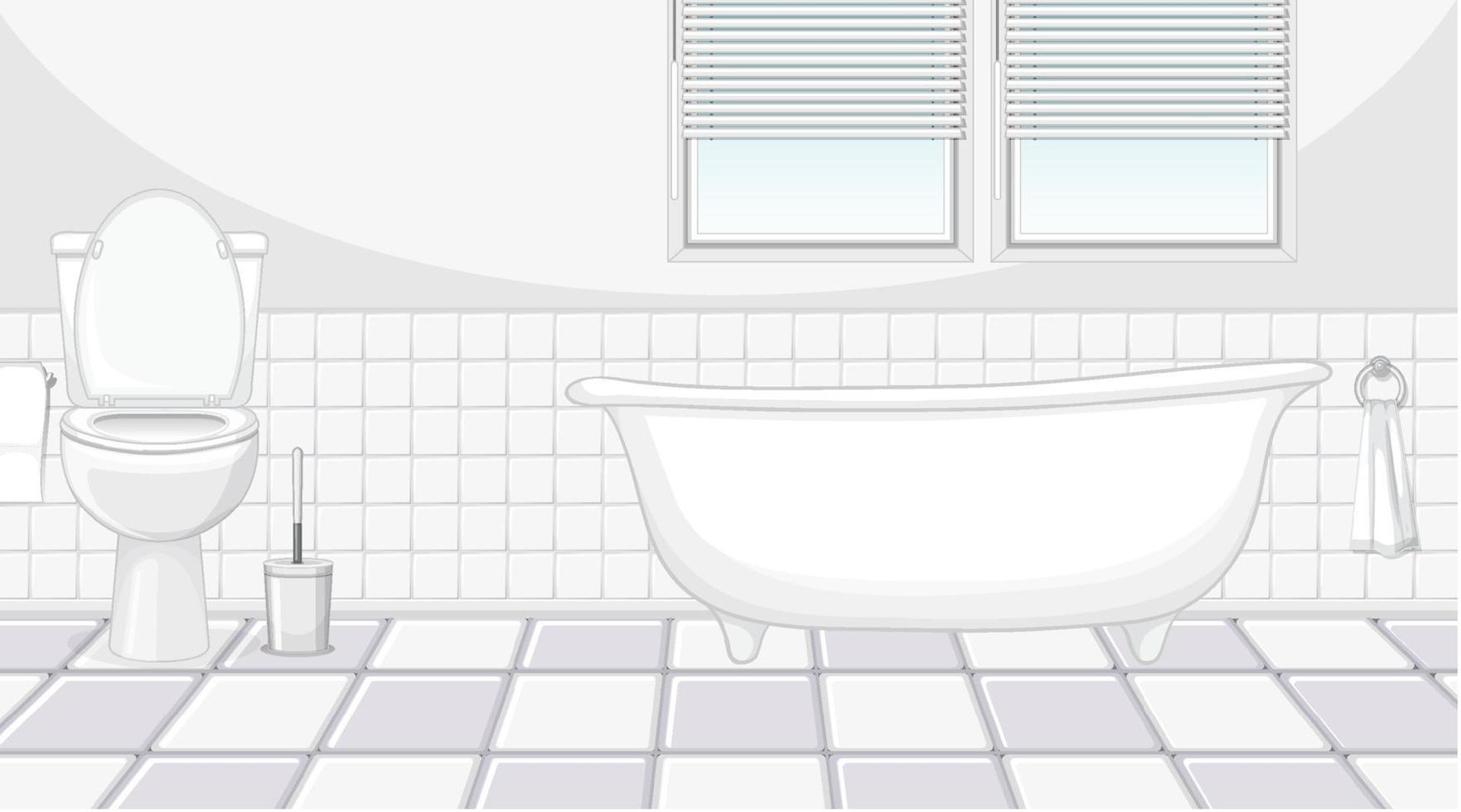 Bathroom interior design with furniture and bathtub vector