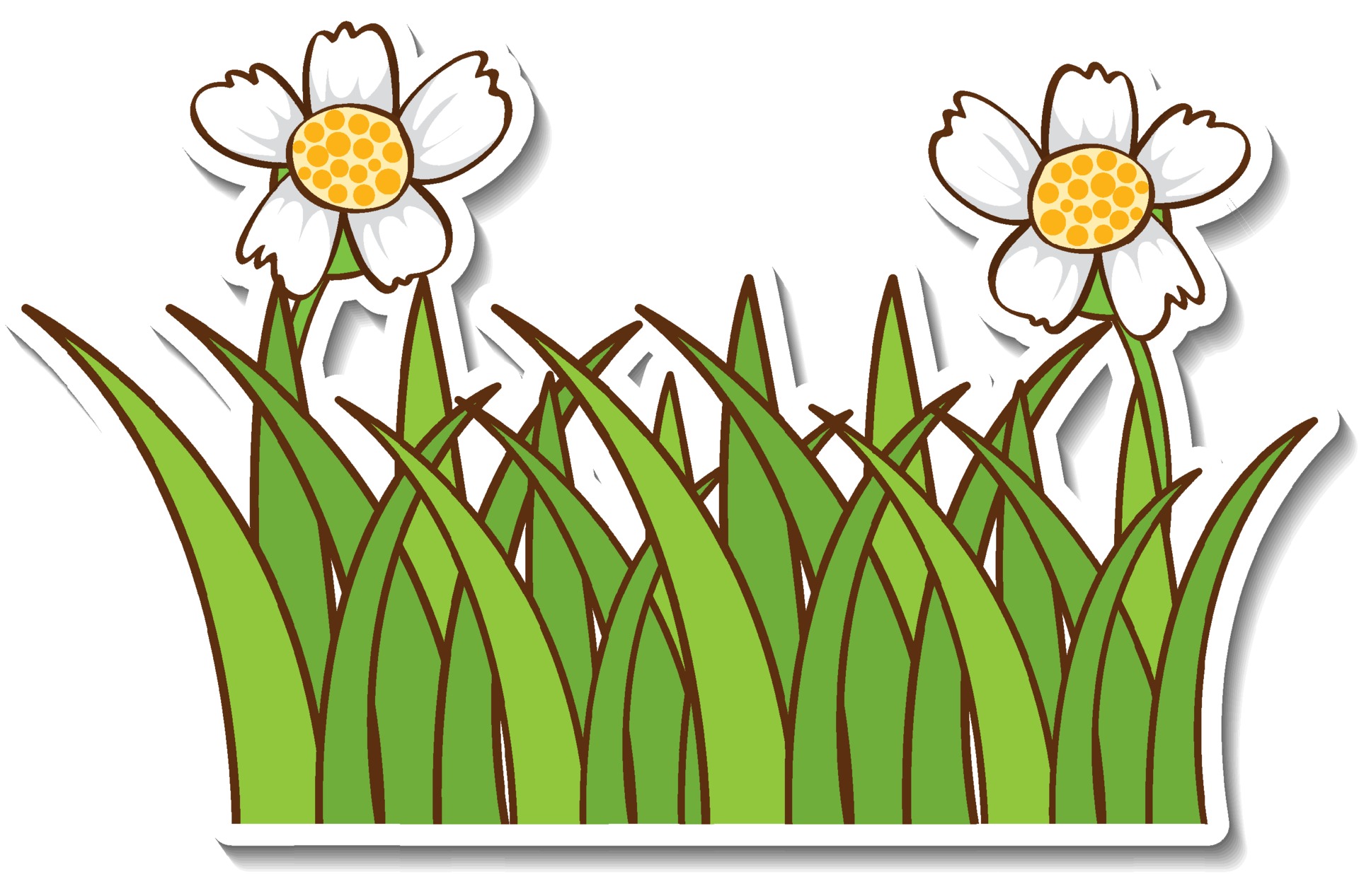 Sticker design with grass flower isolated 3112500 Vector Art at Vecteezy