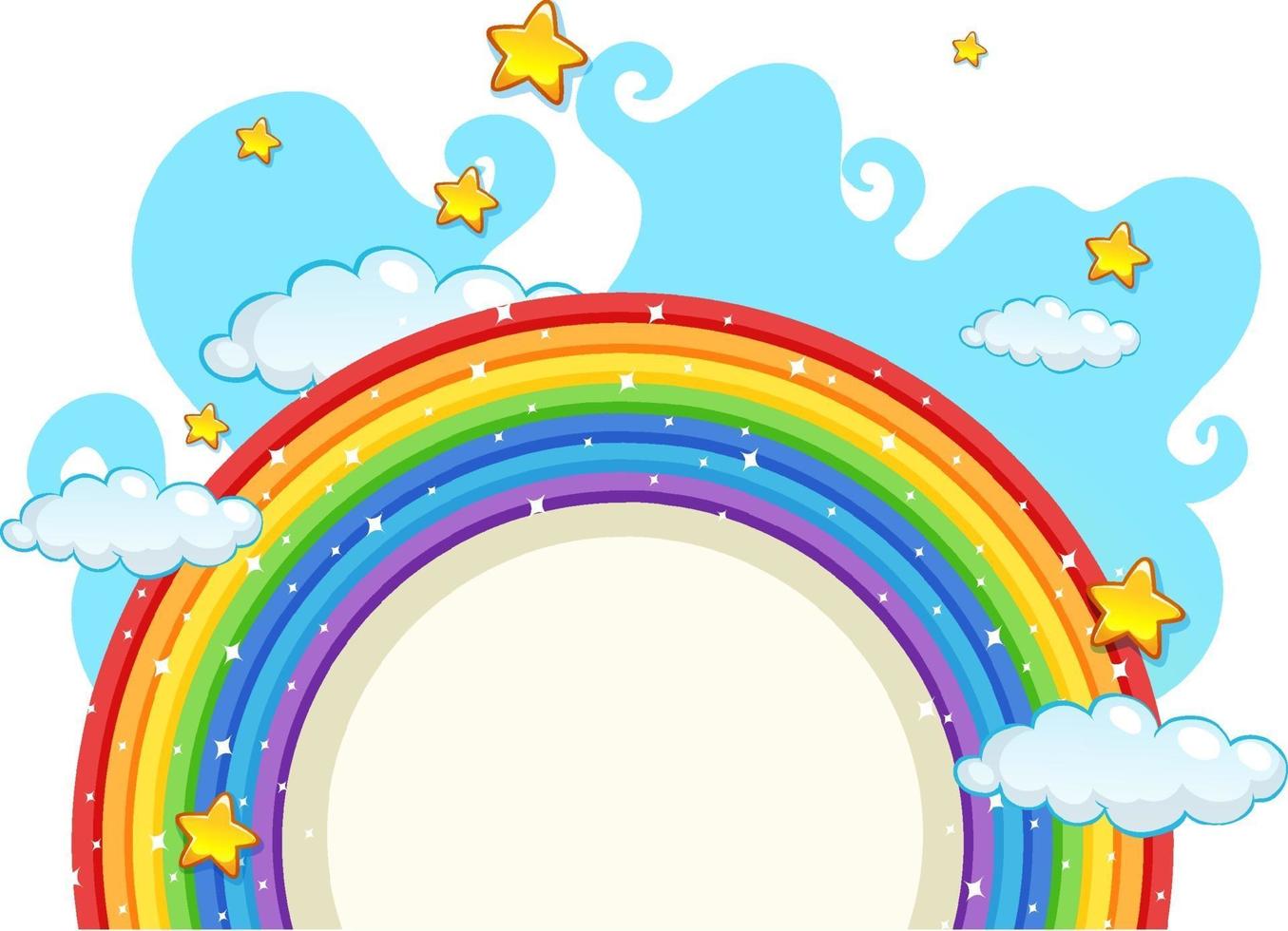 Empty banner with rainbow frame on white background vector