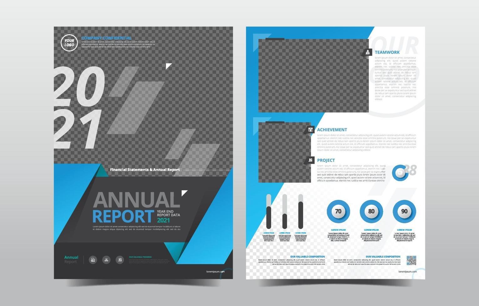 plantilla de informe anual vector