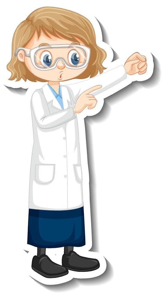 Scientist girl cartoon character in standing pose vector