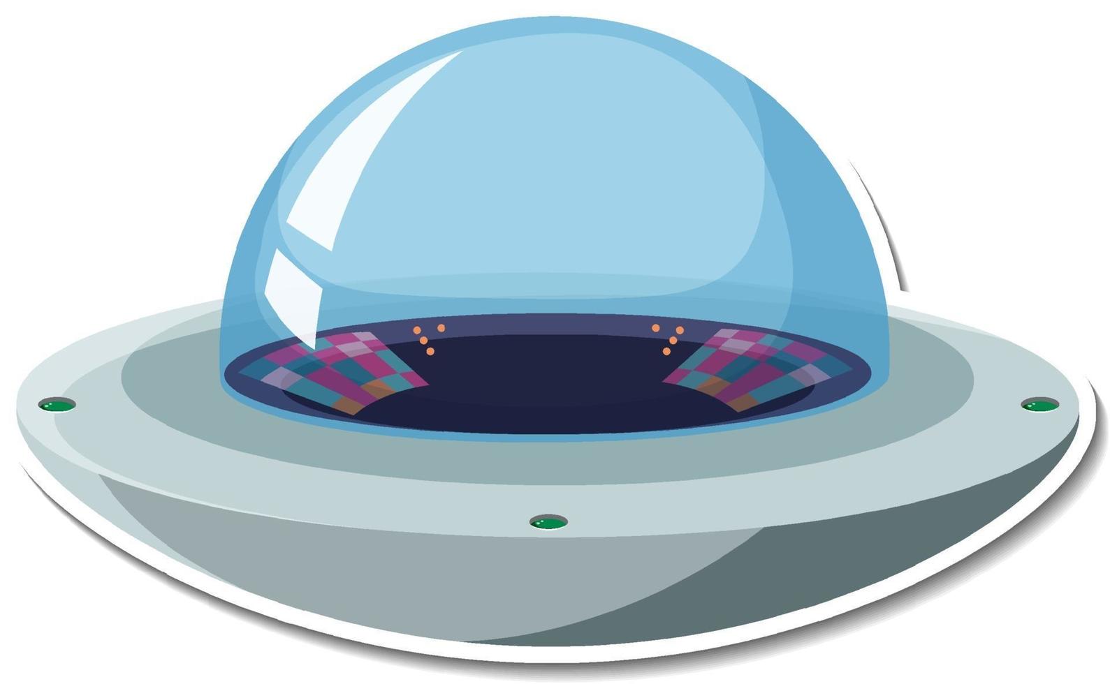 Sticker unidentified flying object UFO isolated vector
