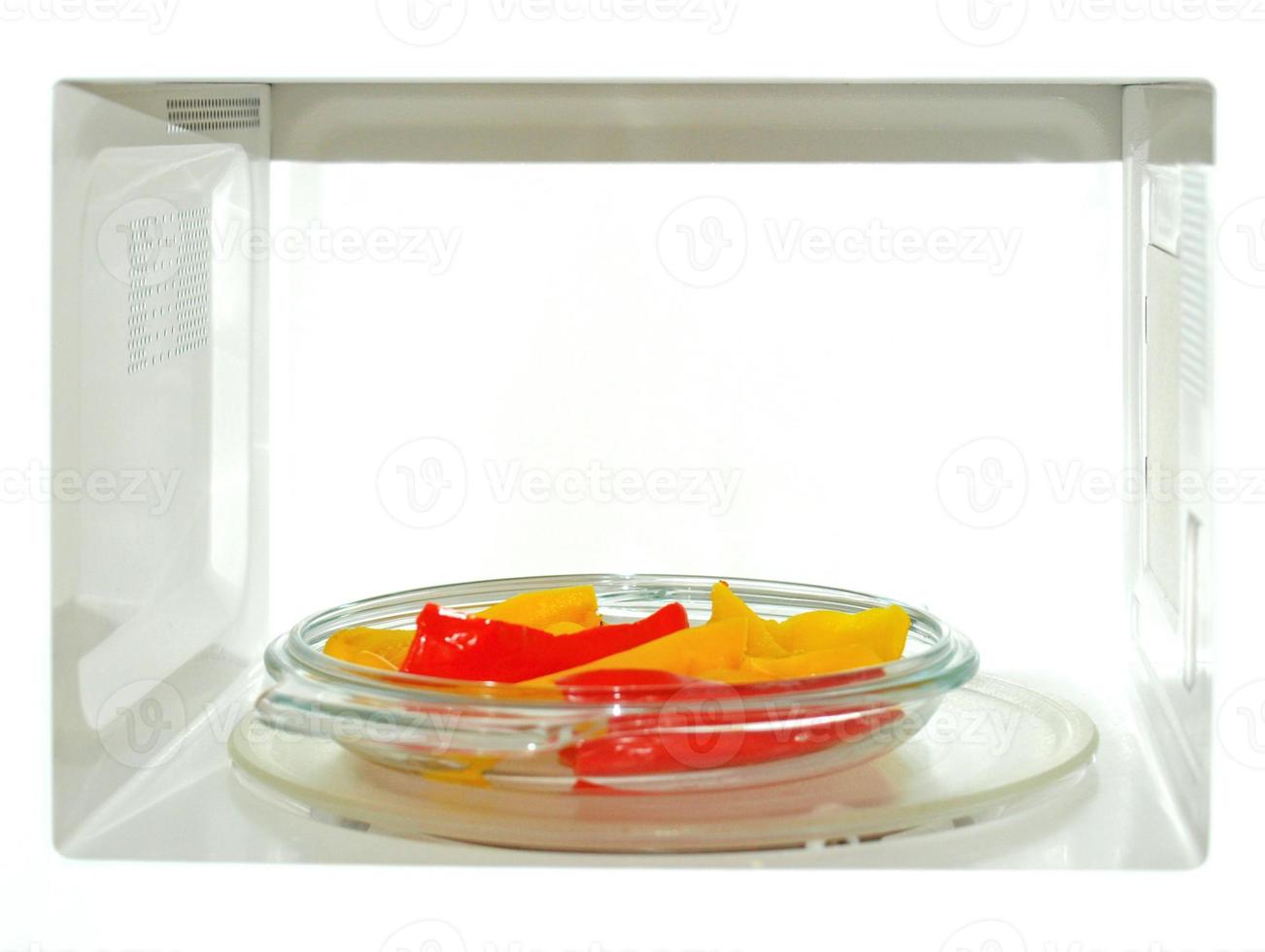 Microwave with peppers photo