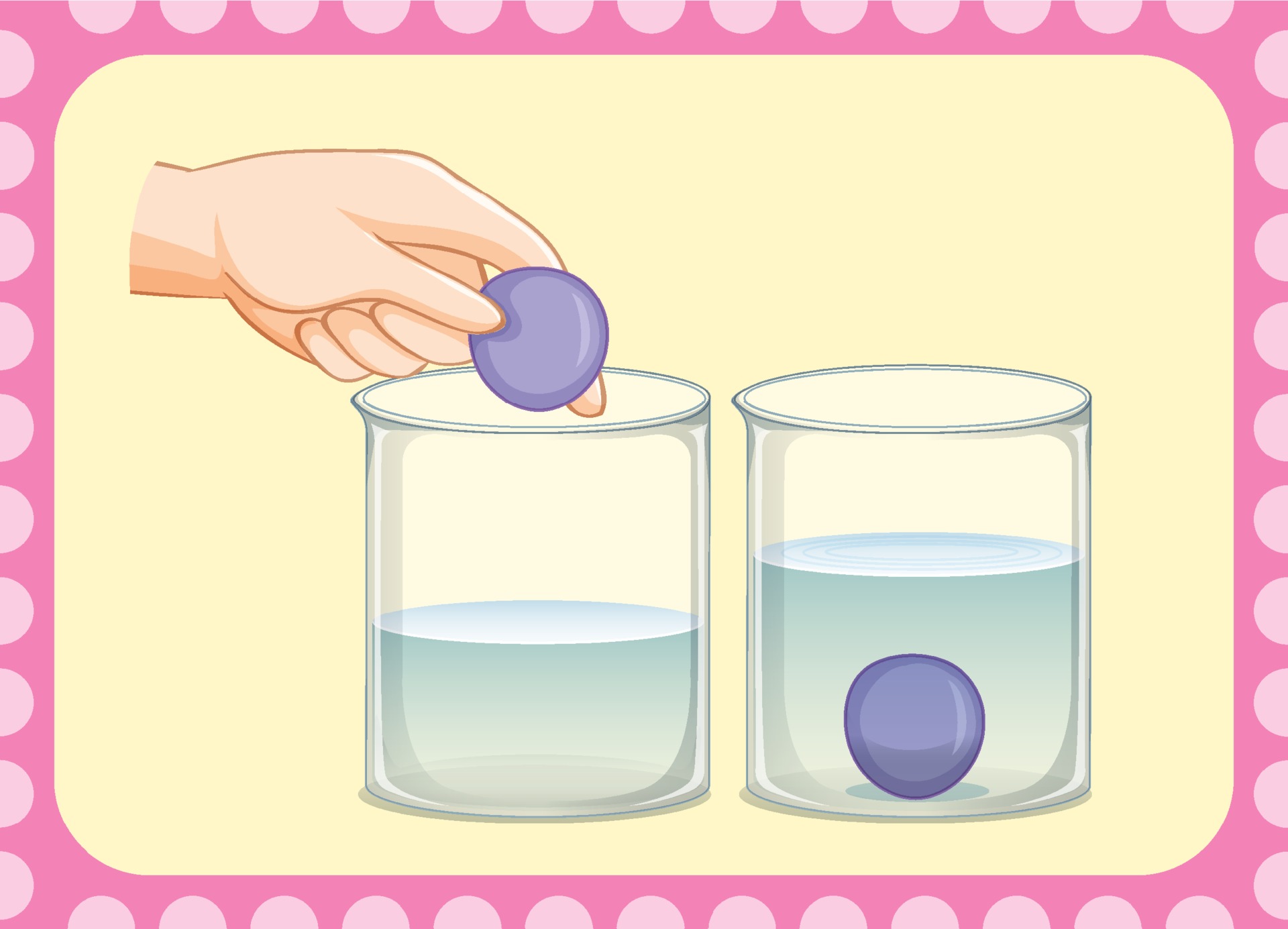Science experiment with ball sinking in the water 3112642 Vector Art at Vecteezy